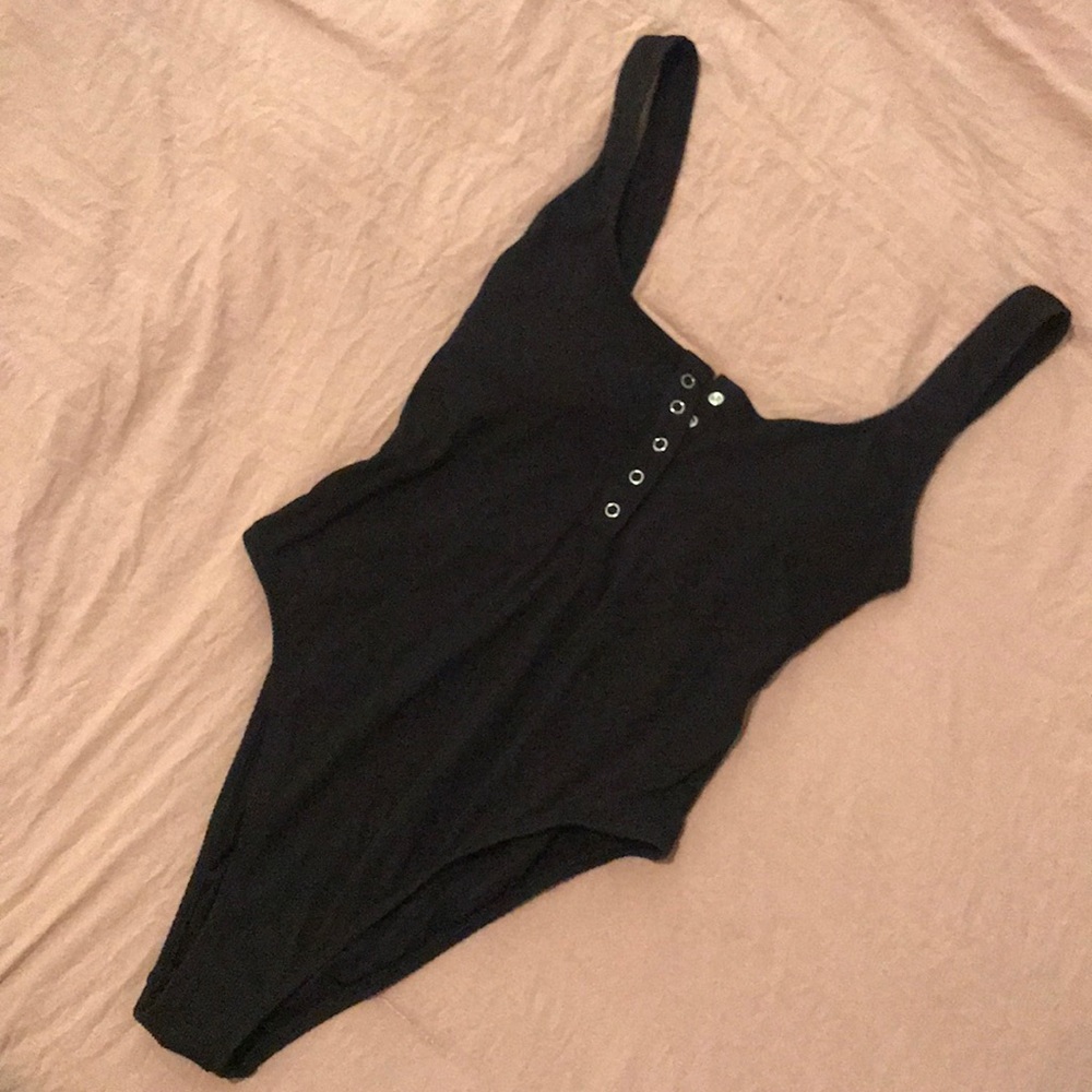 NWOT Black Ribbed Aerie One Piece